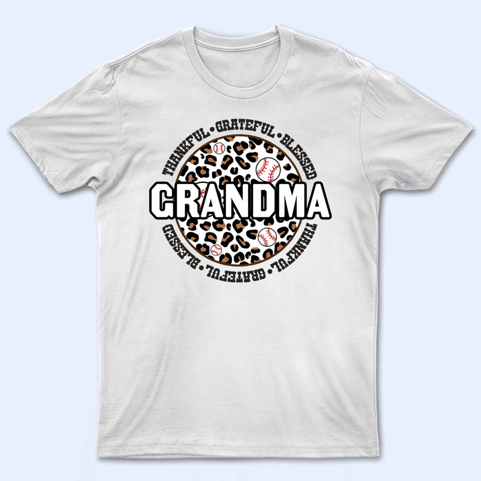 Thankful Grateful Blessed Grandma - Personalized Custom T Shirt - Gift for Grandma/Nana/Mimi, Mom, Wife, Grandparent - Suzitee Store