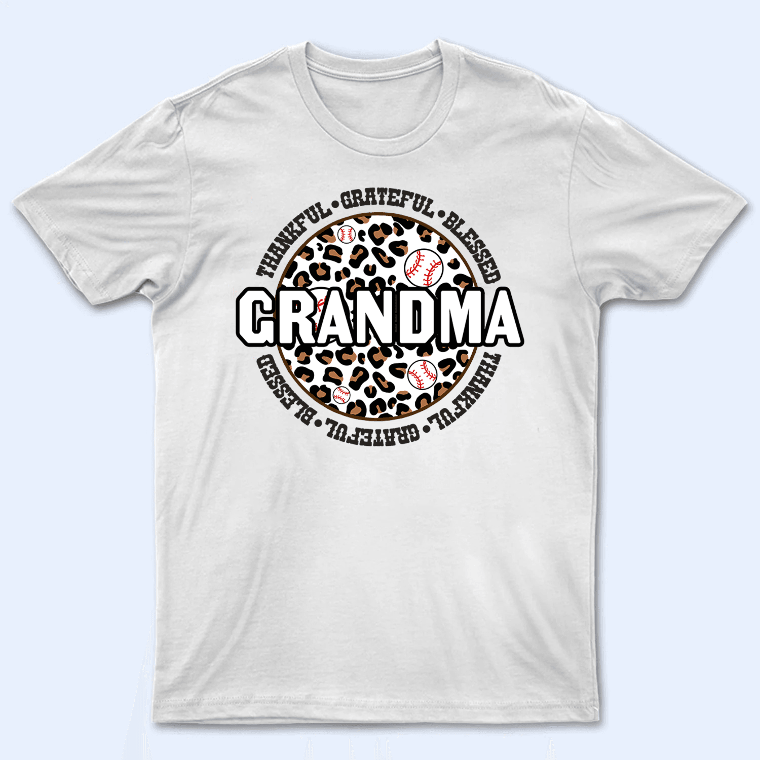 Thankful Grateful Blessed Grandma - Personalized Custom T Shirt - Gift for Grandma/Nana/Mimi, Mom, Wife, Grandparent - Suzitee Store