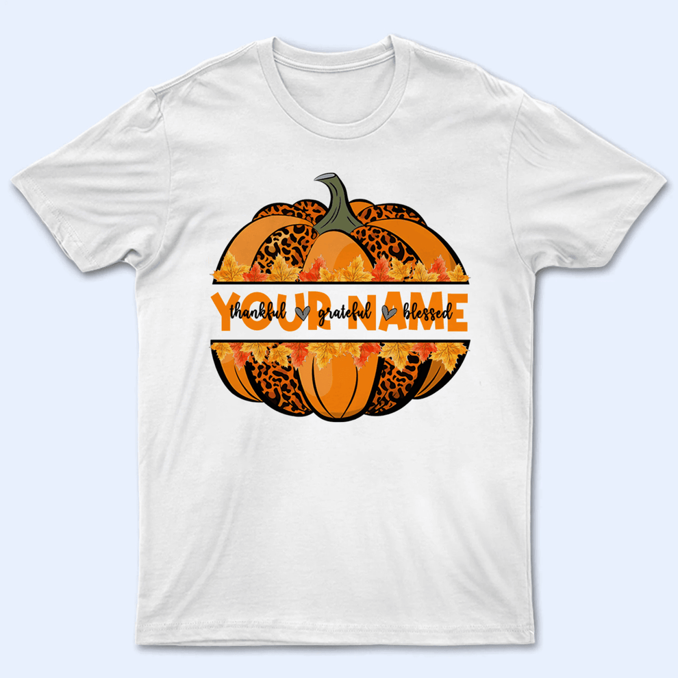 Personalized Thankful Grateful Blessed Teacher t-shirt, main view