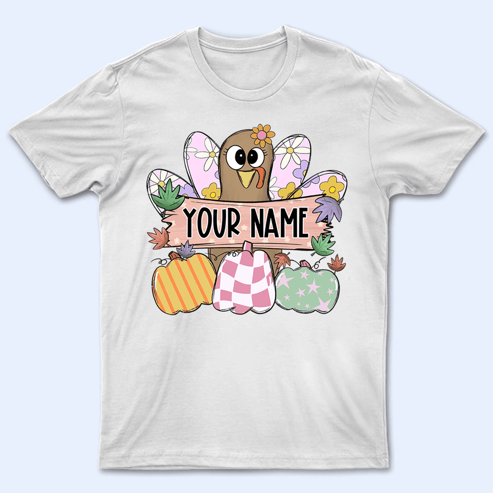 Personalized Thanksgiving Fall Turkey t-shirt, main view