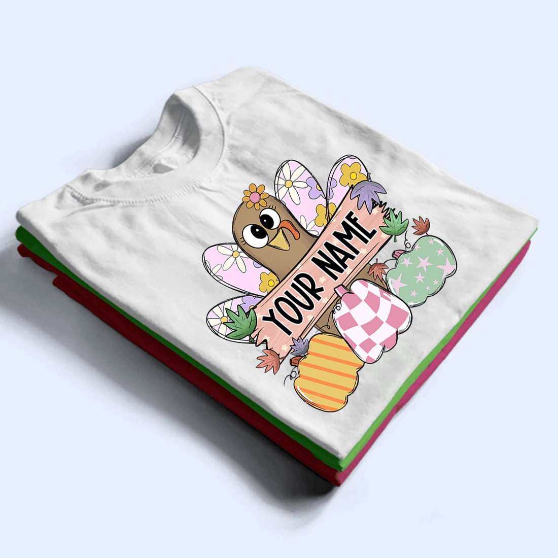 Personalized Thanksgiving Fall Turkey t-shirt, alternate view 2