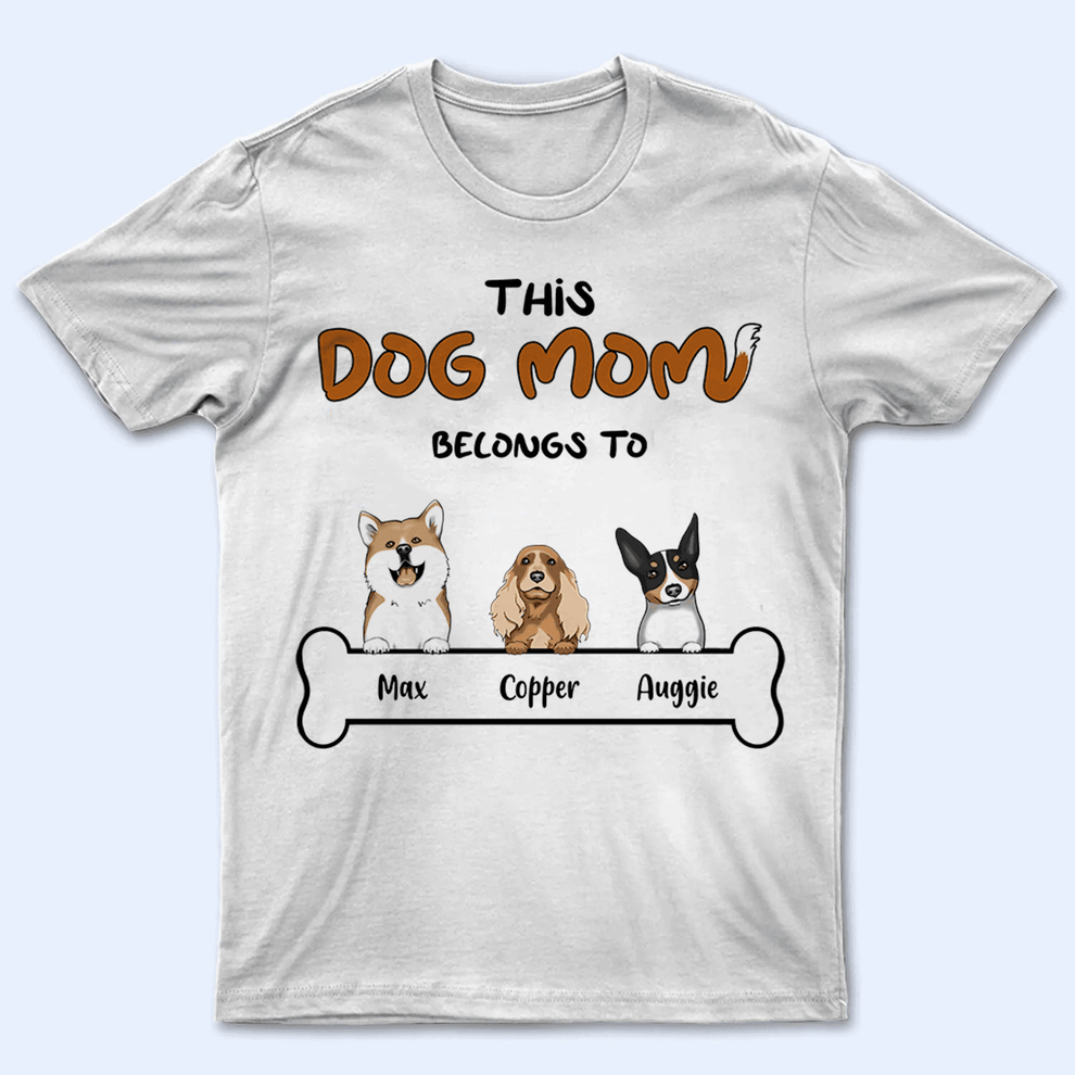 Personalized This Dog Mom belongs to t-shirt, main view