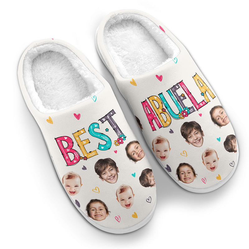 Custom Photo Best Grandma Ever - Personalized Slippers - Gift For Mom, Grandma
