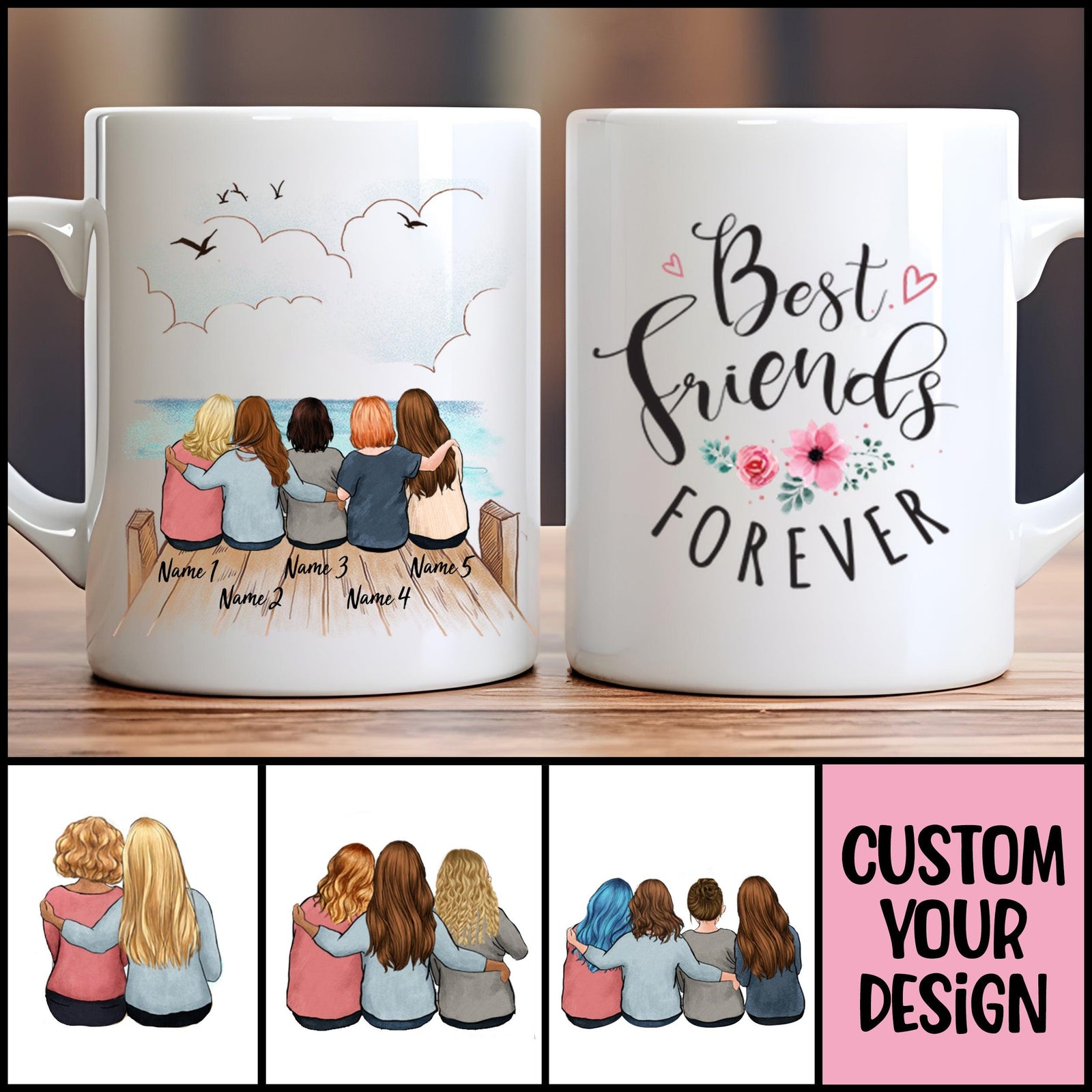 Personalized Best Friend Birthday Gifts - Personalized Custom 11oz Mug - Birthday, Loving, Funny Gift for Grandma/Nana/Mimi, Mom/Dad, Aunt, Wife/Husband, Grandparent - Suzitee Store