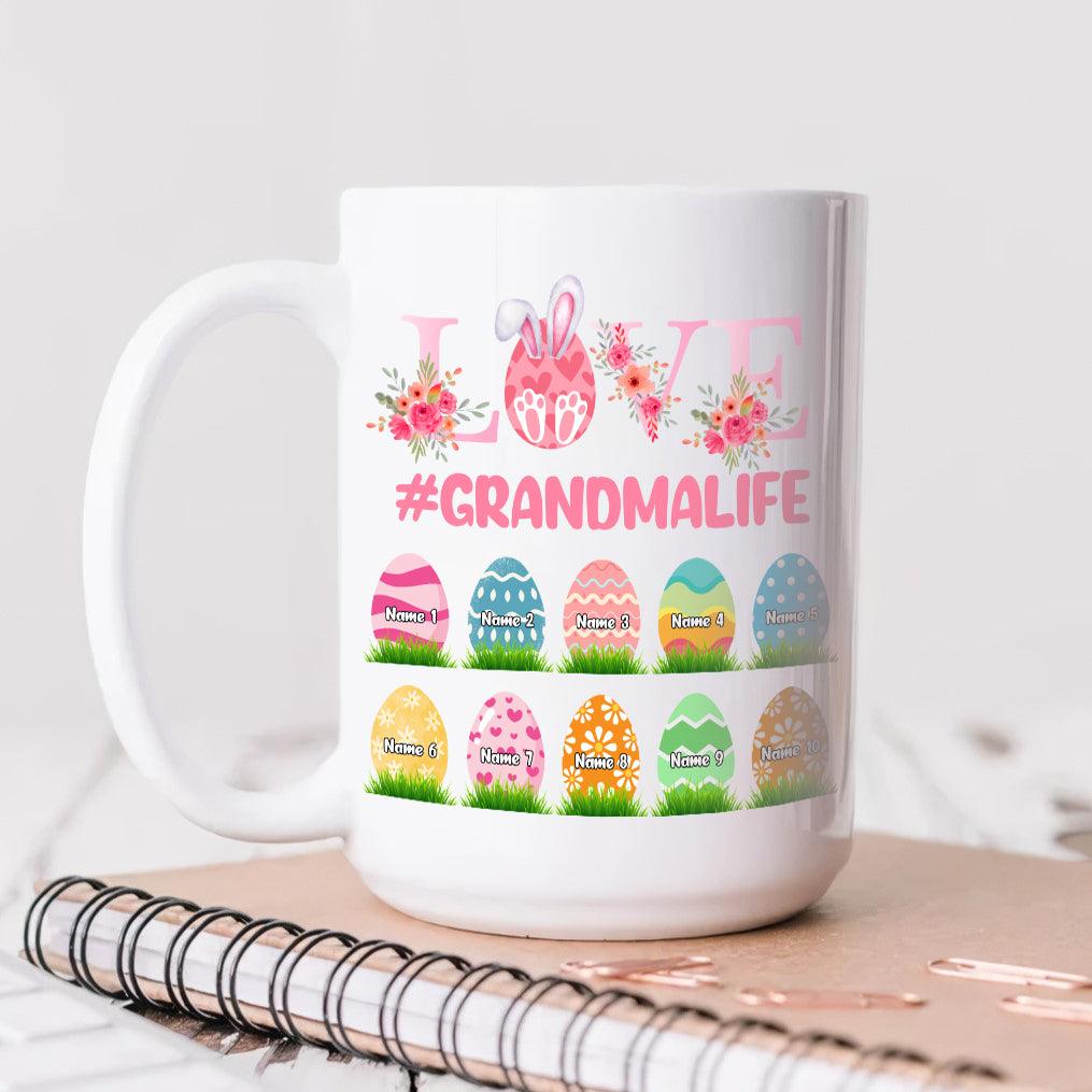 Personalized Love Grandma Easter Mug - Gift for Grandma/Nana/Mimi, Mom, Wife, Grandparent