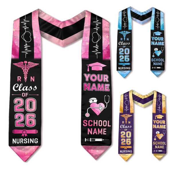 Customized Nurse Stole Graduation - Personalized Stoles Sash - Gift For Her/Him, Nursing Graduation
