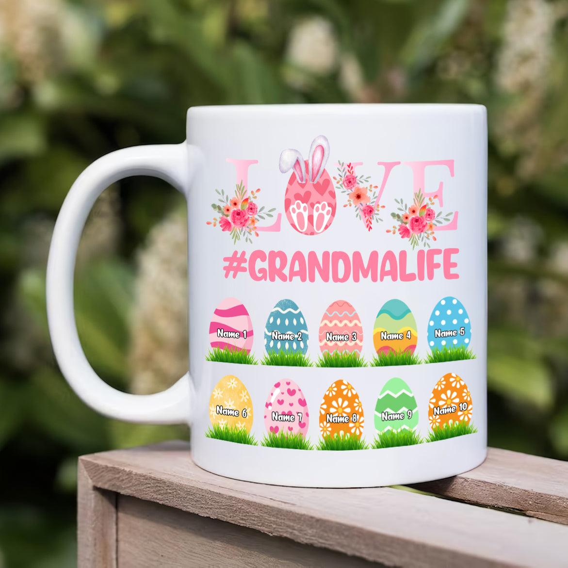 Personalized Love Grandma Easter Mug - Gift for Grandma/Nana/Mimi, Mom, Wife, Grandparent