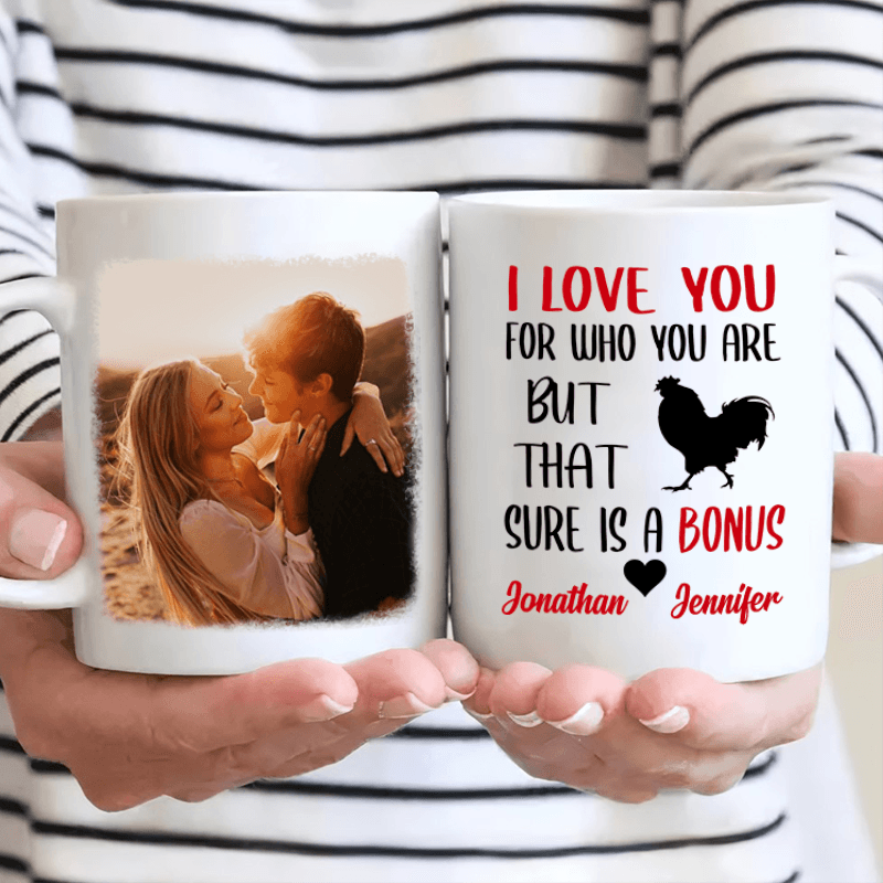 I Love You For Who You Are - Upload Image, Gift For Couples - Personalized Custom Gift For Couples, Valentine, Anniversary, Husband Wife, Girlfriend, Boyfriend, Her/Him - Suzitee Store