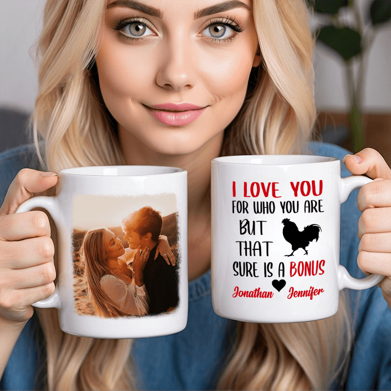 I Love You For Who You Are - Upload Image, Gift For Couples - Personalized Custom Gift For Couples, Valentine, Anniversary, Husband Wife, Girlfriend, Boyfriend, Her/Him - Suzitee Store