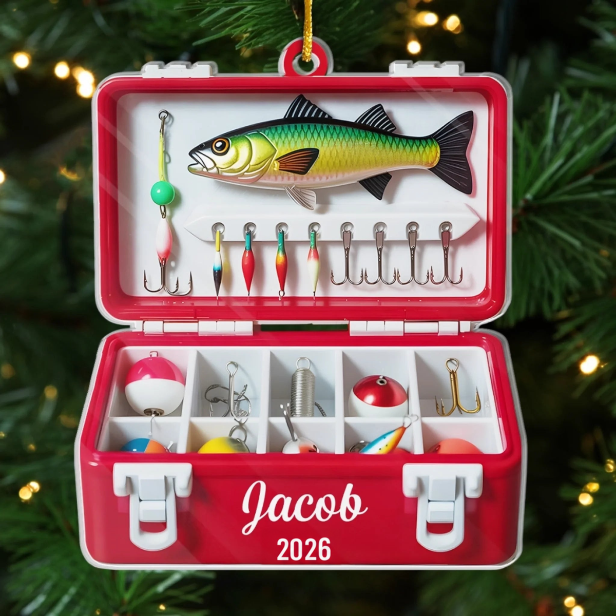 The Best Catch Of The Season Fishing Christmas - Personalized Custom Shaped Acrylic Ornament - Christmas Gift For Him, for Dad, Fishing Lovers