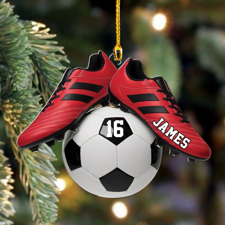 Soccer Christmas - Personalized Custom Shaped Acrylic Ornament - Christmas Gift for Soccer, Soccer Lover, Son/Daughter, Grandkids
