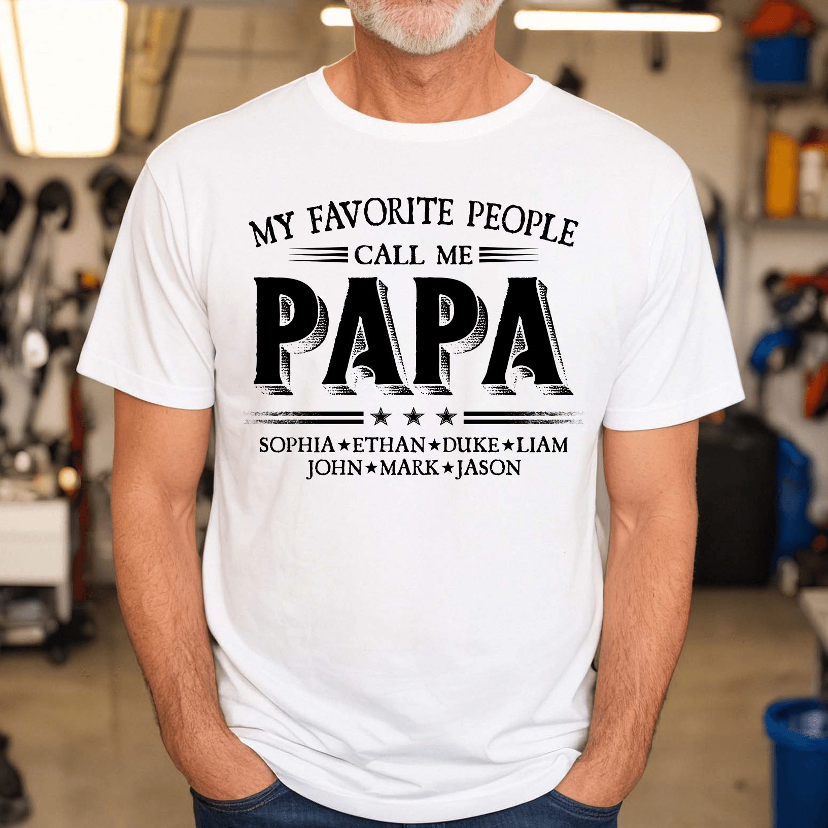Custom Kids Names My Favorite People Call Me Papa - Family Personalized Unisex T-shirt, Hoodie, Sweatshirt - Custom Father's Day, Birthday Gift For Dad, Grandpa 2