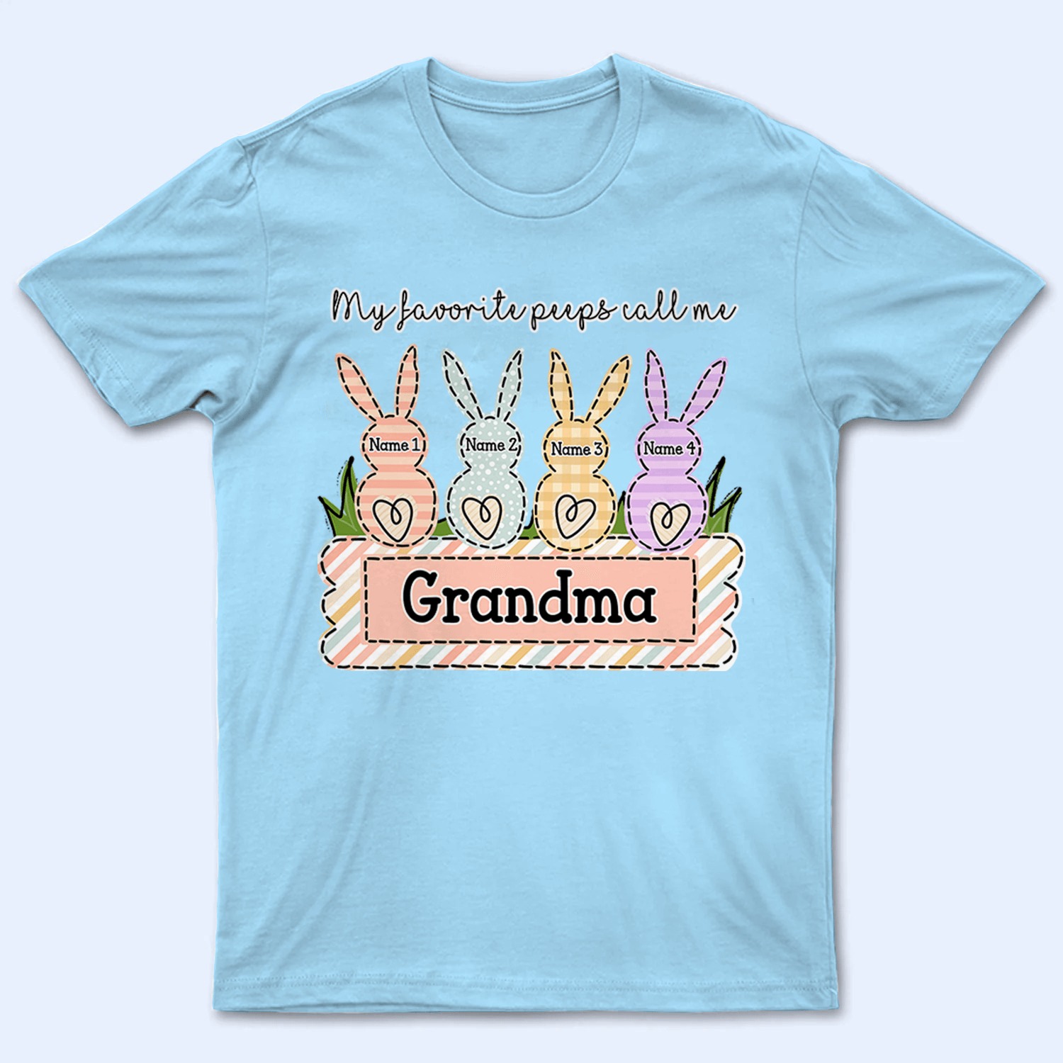 My Favorite Bunnies Call Me Grandma - Easter, Easter Sunday Personalized Custom T Shirt - Birthday, Loving, Funny Gift for Grandma/Nana/Mimi, Mom, Wife, Grandparent - Suzitee Store