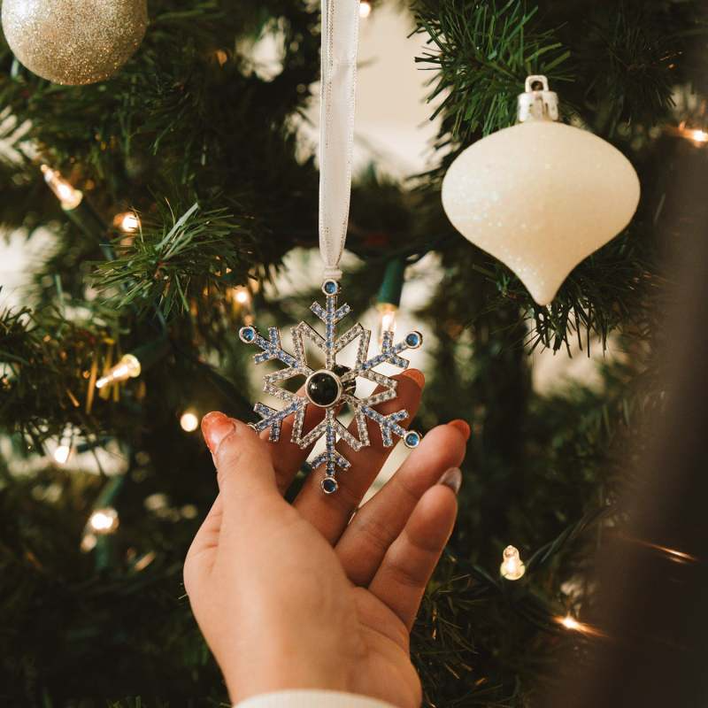 Custom Photo Snowflake Projection Ornament - Personalized Christmas Decoration Gifts