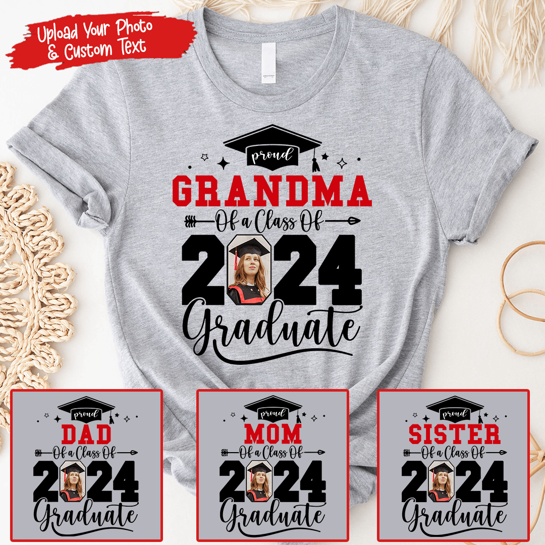 Custom Photo Senior Family Graduation - Personalized Custom T Shirt - Birthday, Loving, Funny Gift for Grandma/Nana/Mimi, Mom, Wife, Grandparent - Suzitee Store