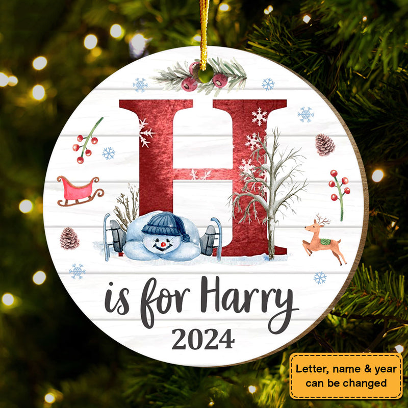 Personalized Name Ornament personalized custom shaped wood ornament, alternate view 2