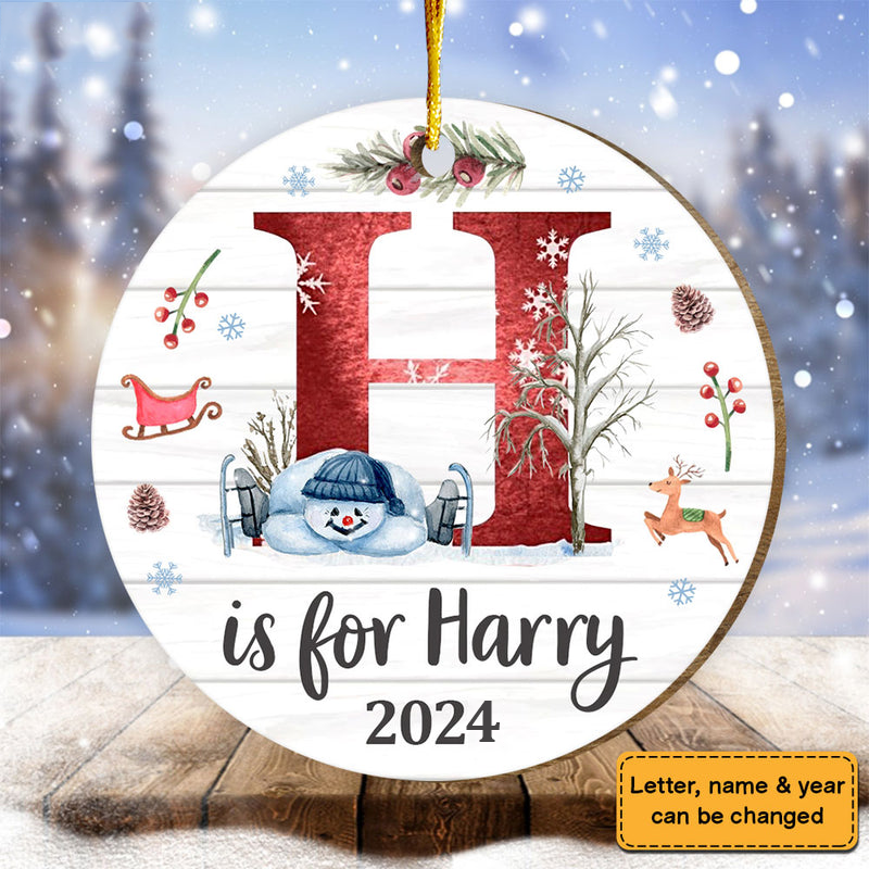 Personalized Name Ornament personalized custom shaped wood ornament, alternate view 4