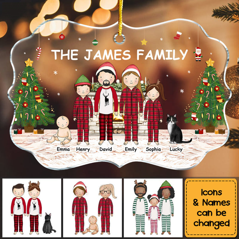 Personalized Gift For Family Christmas Ornament medallion acrylic ornament, alternate view 4