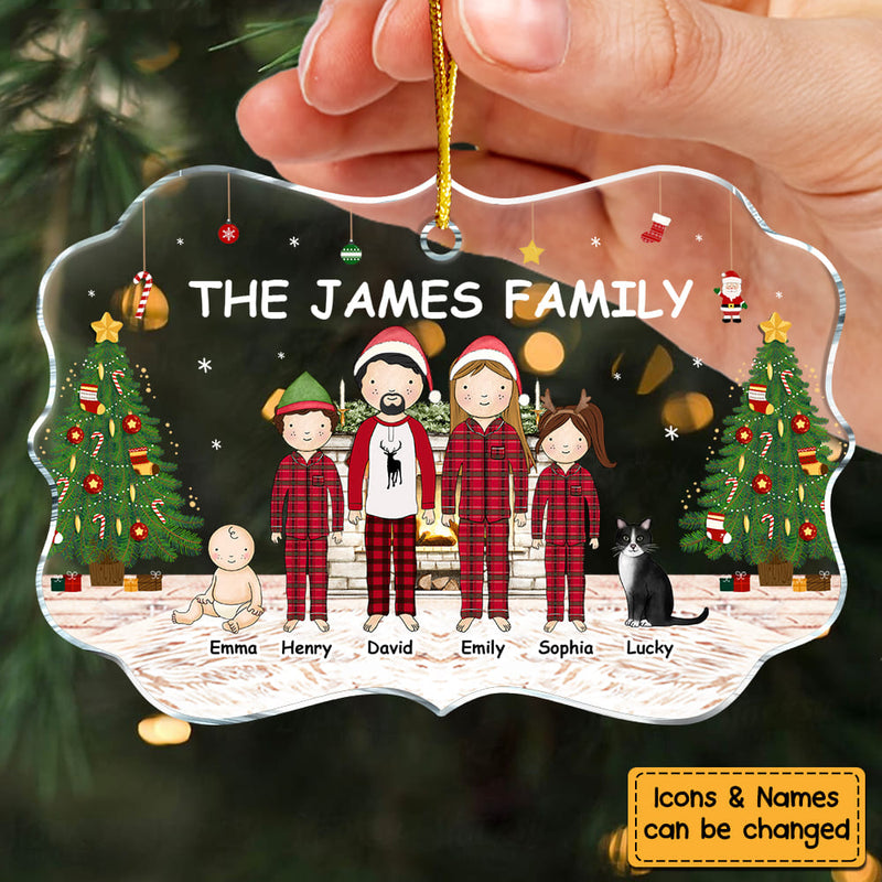 Personalized Gift For Family Christmas Ornament medallion acrylic ornament, alternate view 3