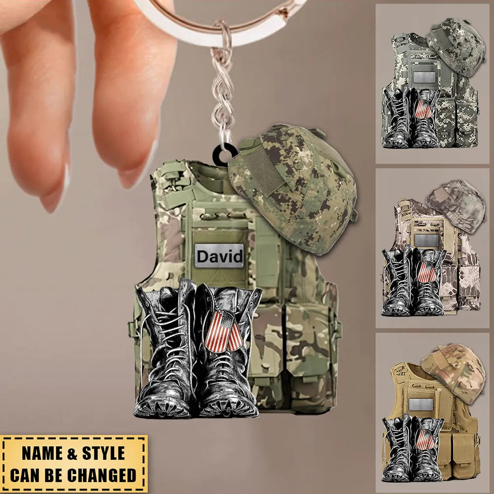 Personalized United States Military Uniforms acrylic keychain, alternate view 2