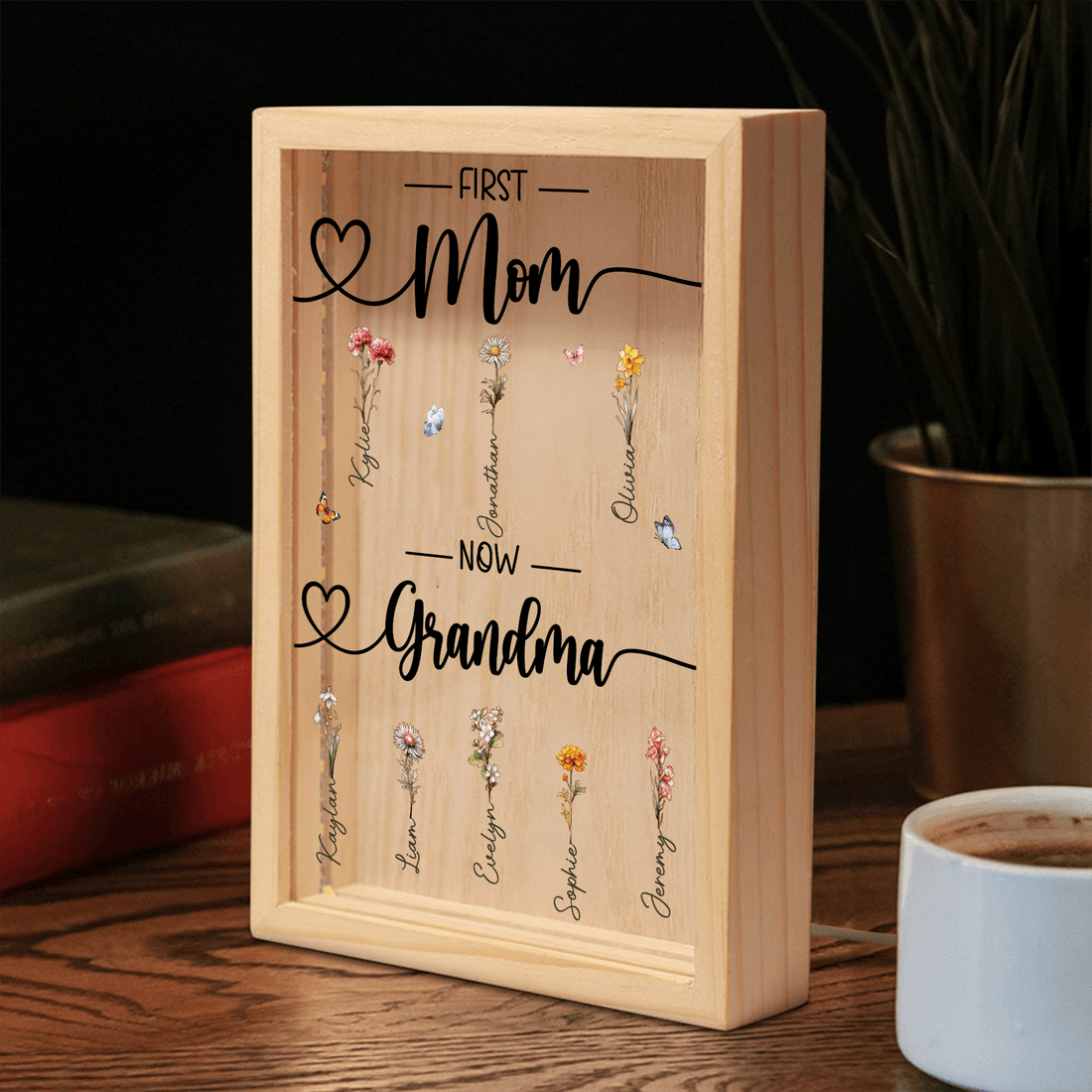 Personalized First Mom Now Grandma frame light box, alternate view 4