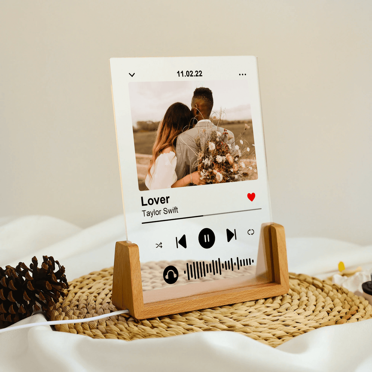 Music Plaque with Photo | Personalized Gift For Couple, Boyfriend, Girlfriend, Her/Him, Husband/Wife, Anniversary, Valentine | Custom Bedroom Decor