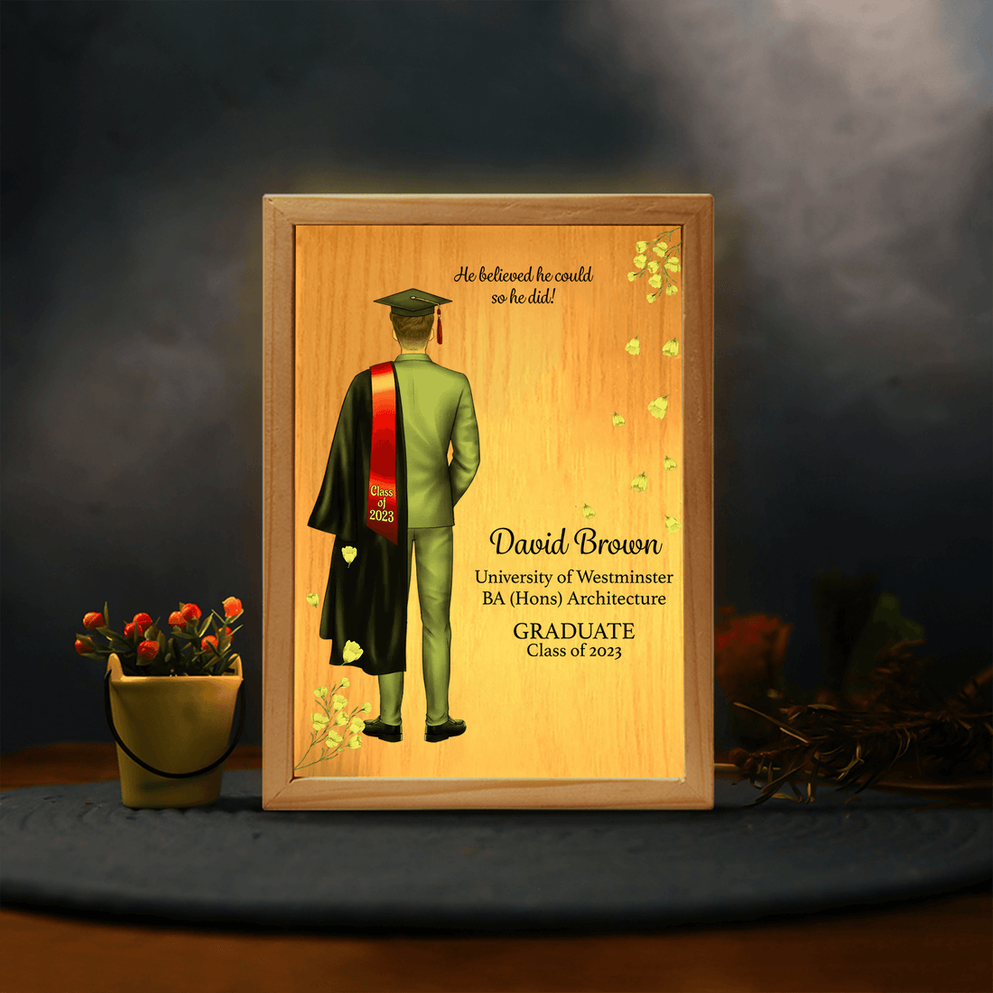 Custom Graduation Gift frame light box, alternate view 2