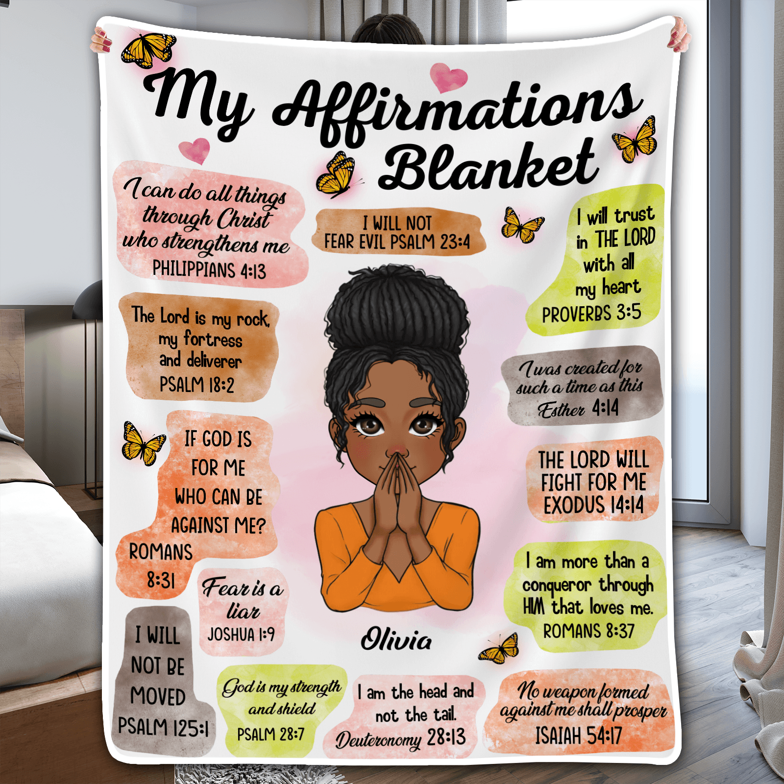 My Affirmations Blanket - Personalized Custom Blanket - Gifts for Women, Mental Health Gifts, Inspirational Gifts, Positive Thinking Daily Affirmation - Suzitee Store