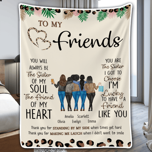 To My Bestie Thank You For Standing By My Side Friendship - Personalized Custom Blanket - Personalized Gift For Her, Besties, Friends, Sister, Soul Sisters - Suzitee Store