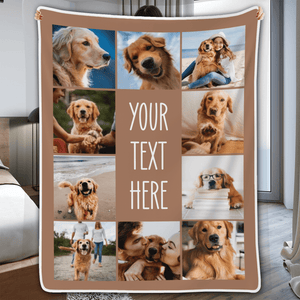 Custom Photo Blanket, Personalized Family Gift For Couples, Valentine, Anniversary, Engagement, Birthday, Husband Wife, Girlfriend, Boyfriend, Her/Him - Suzitee Store