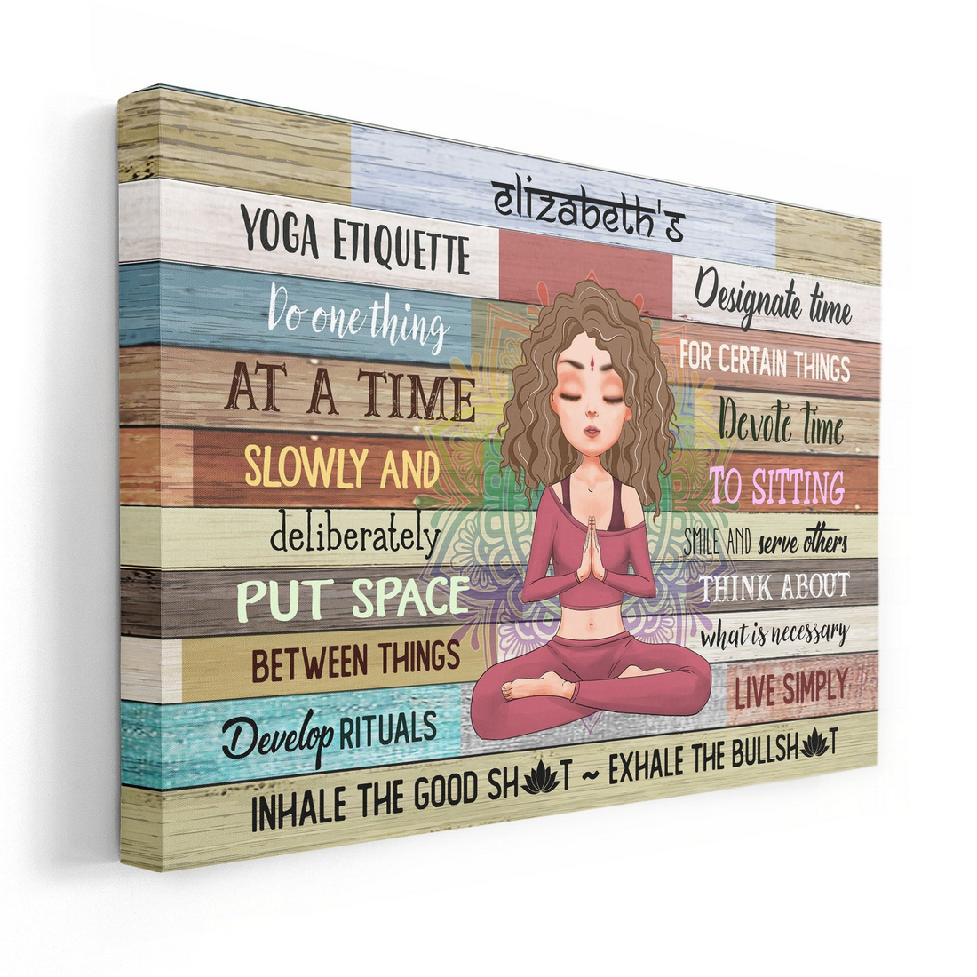 Personalized Yoga Etiquette poster, kitchen and living room