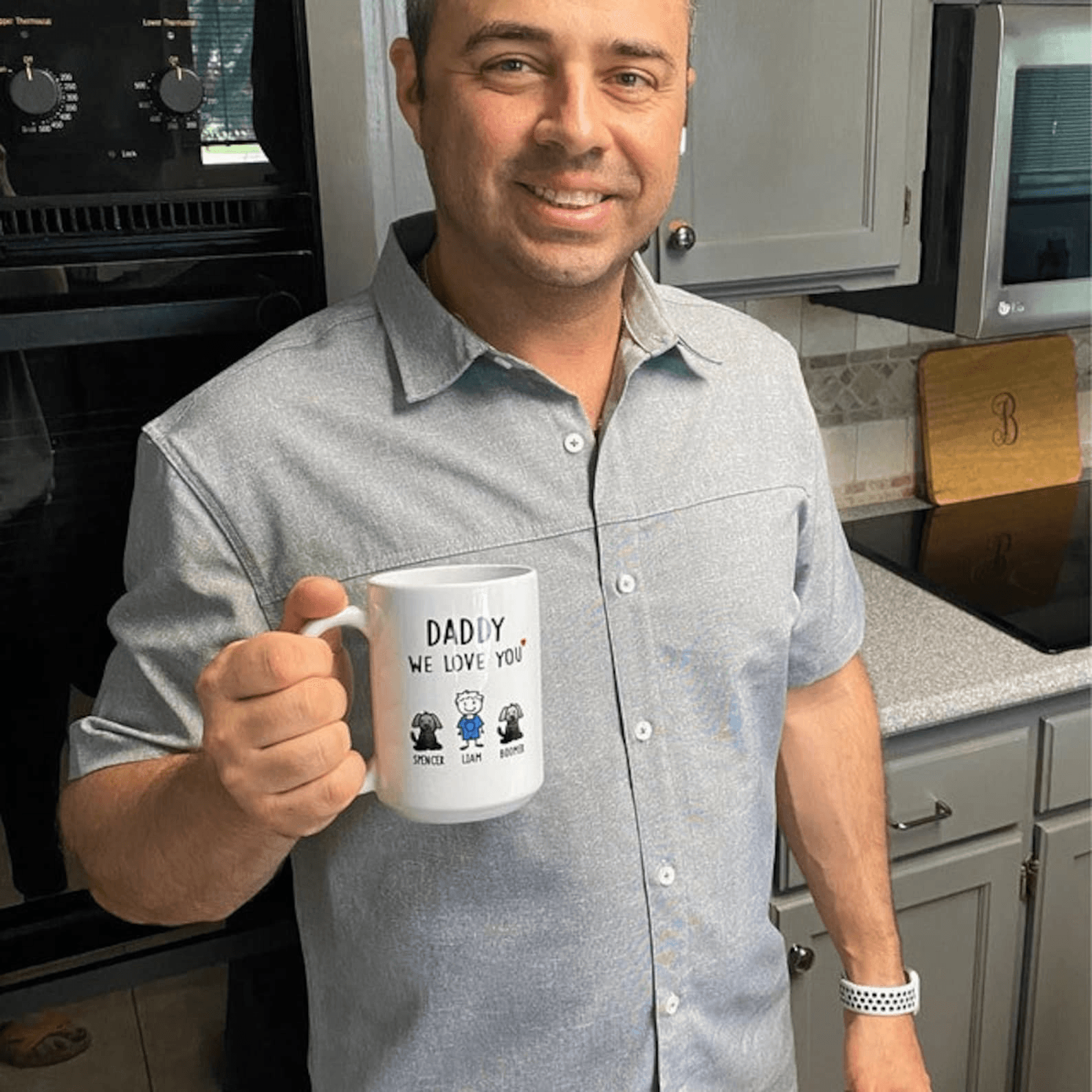 Custom Father's Day Mug with Names - Personalized "We Love You" Coffee Cup for Dad, Grandpa, or Papa - Gift from Kids and Pets 5
