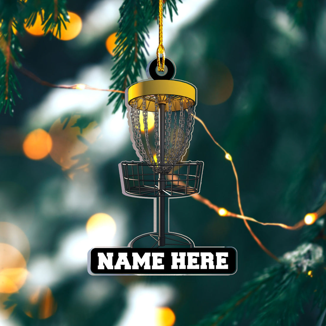 Disc Golf Christmas Ornament custom shaped acrylic ornament, alternate view 3