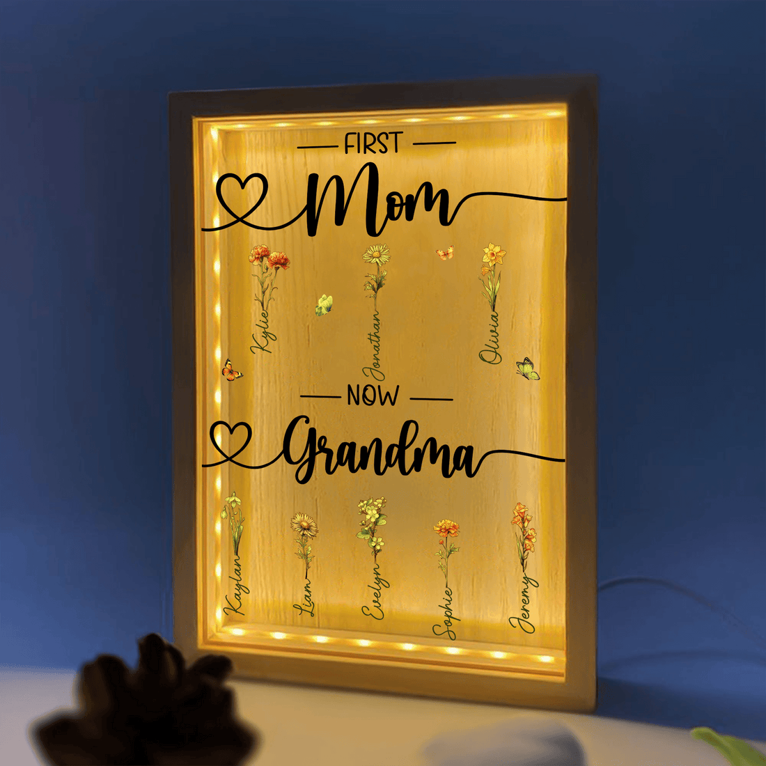Personalized First Mom Now Grandma frame light box, alternate view 2