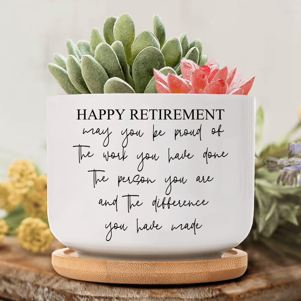 Custom Retirement Gift plant pot, alternate view 2