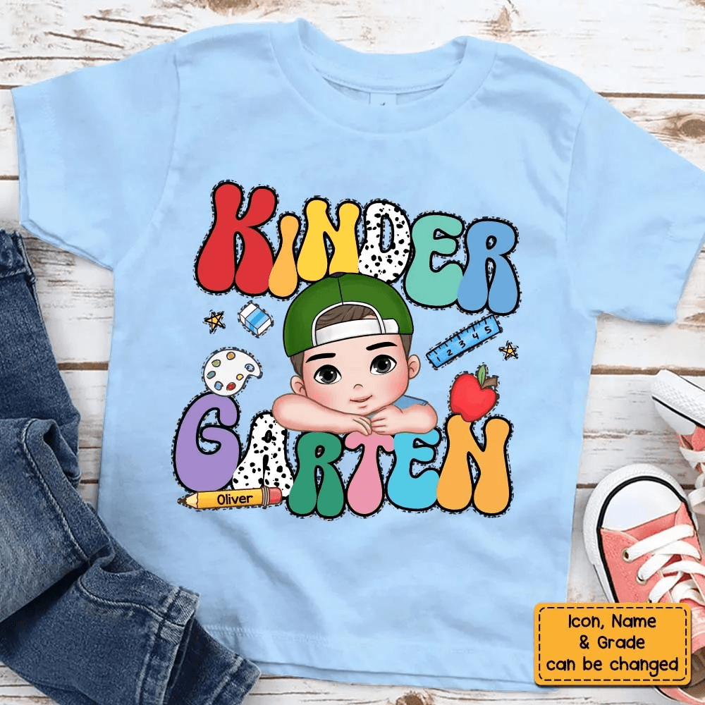 Personalized Kids Back to School, First Day Of School Kid youth t-shirt, alternate view 2