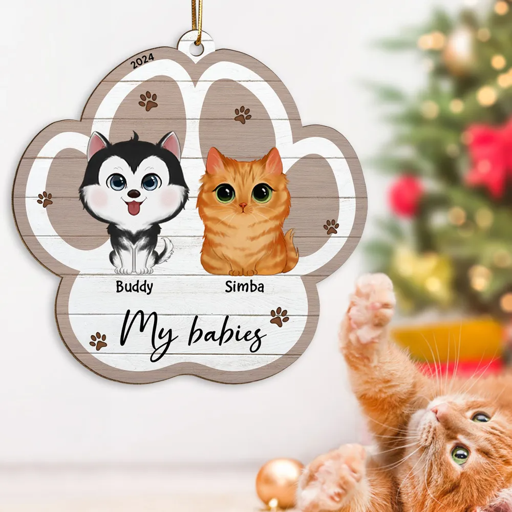 Merry Christmas Pet Lover - Personalized Wood Ornament - Christmas Gift for Dog Lovers, Cat Lovers, Pet Lovers