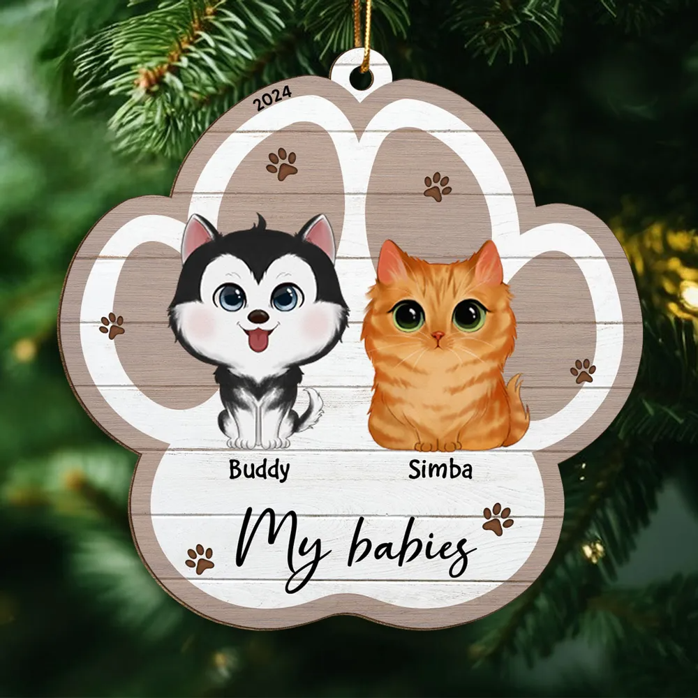 Merry Christmas Pet Lover - Personalized Wood Ornament - Christmas Gift for Dog Lovers, Cat Lovers, Pet Lovers