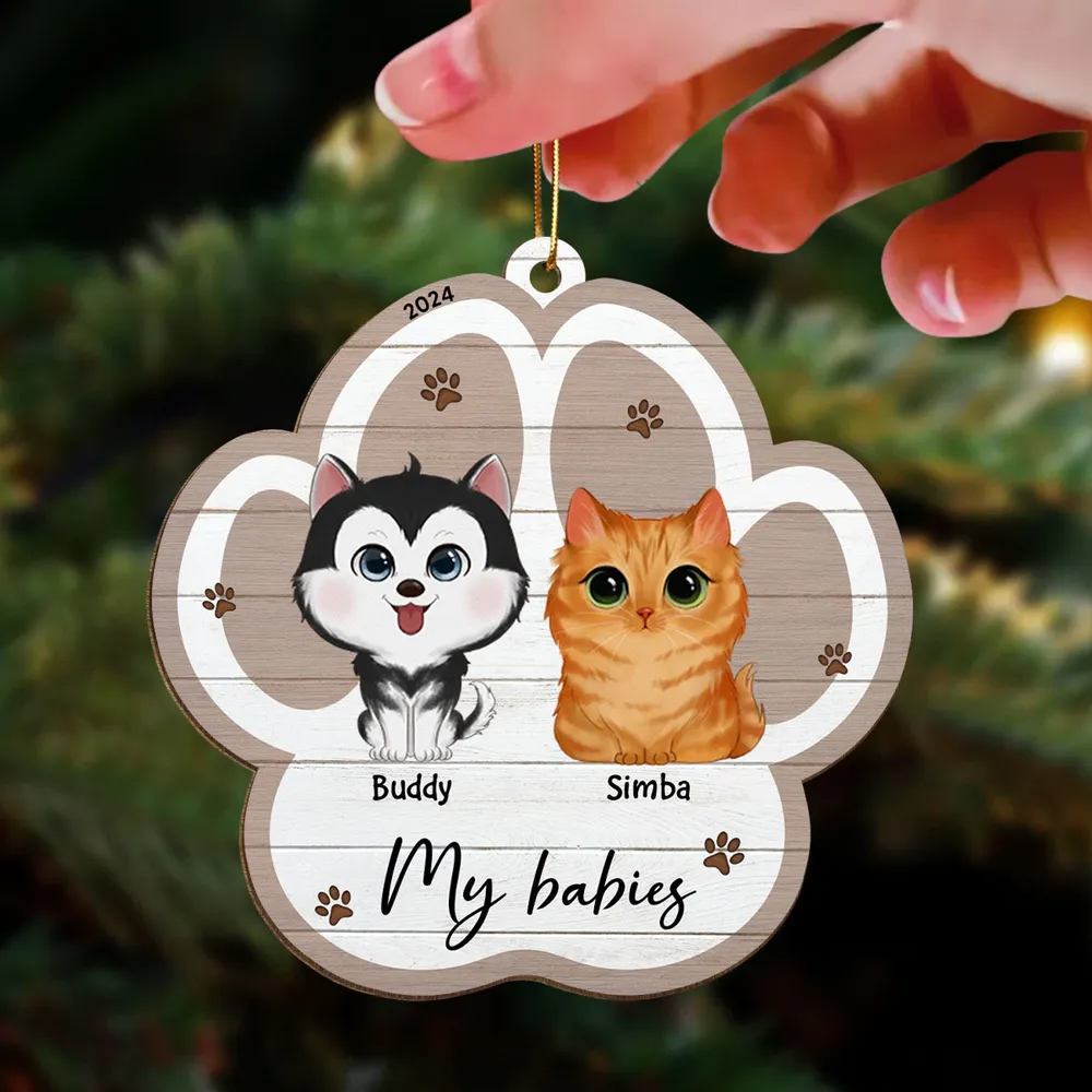 Merry Christmas Pet Lover - Personalized Wood Ornament - Christmas Gift for Dog Lovers, Cat Lovers, Pet Lovers