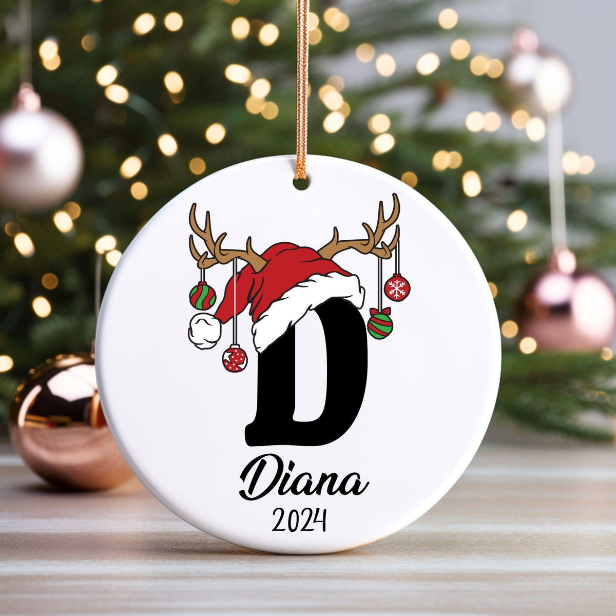 Letter Name Ornament, 2025 Family Ornament, Custom Initial Ornament, Personalized Ornament Name, Family Christmas Ornament, Christmas Gift