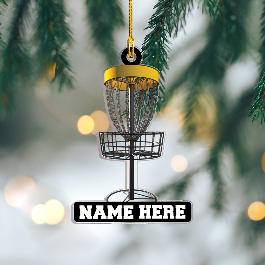 Disc Golf Christmas Ornament custom shaped acrylic ornament, alternate view 4