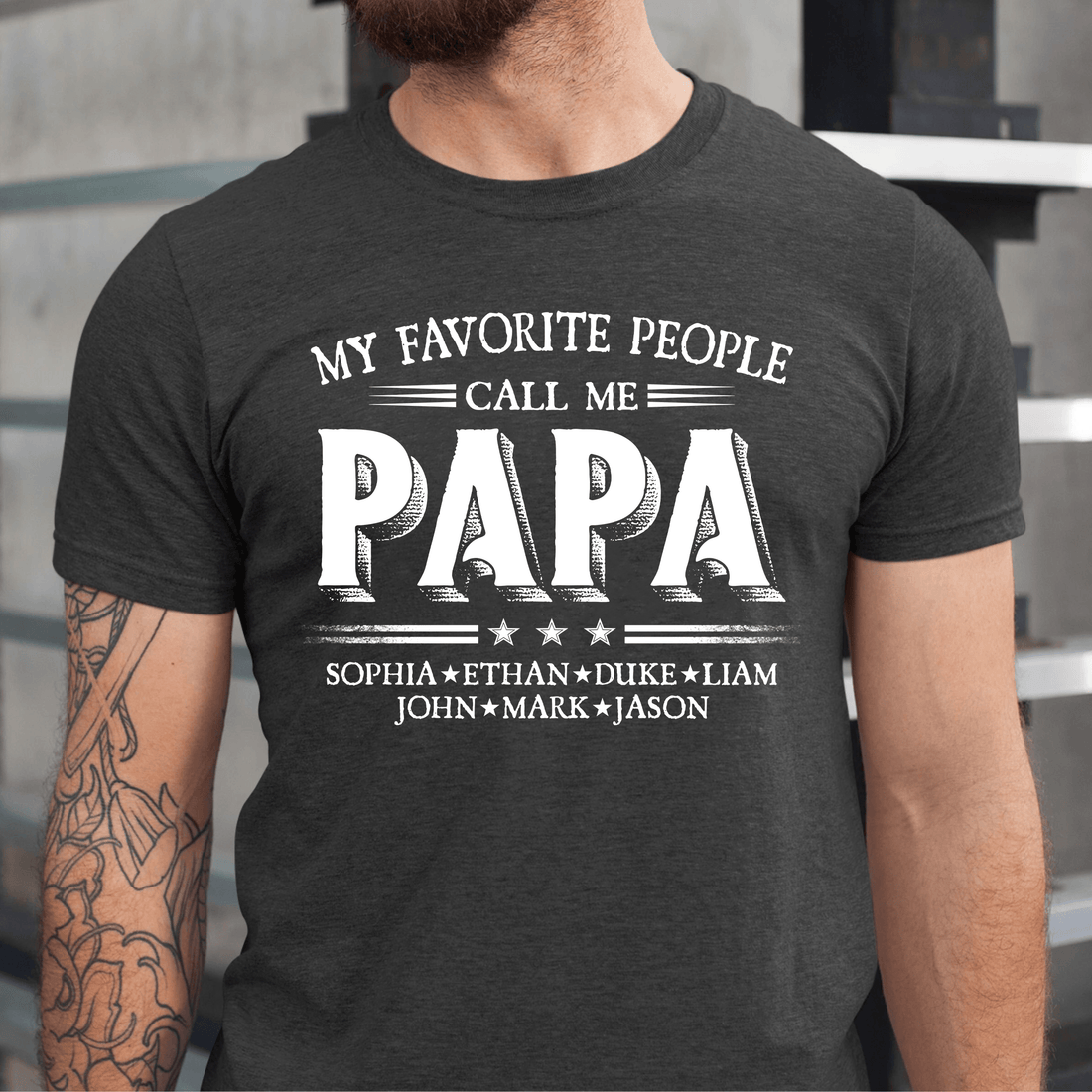 Custom Kids Names My Favorite People Call Me Papa personalized t-shirt, alternate view 8