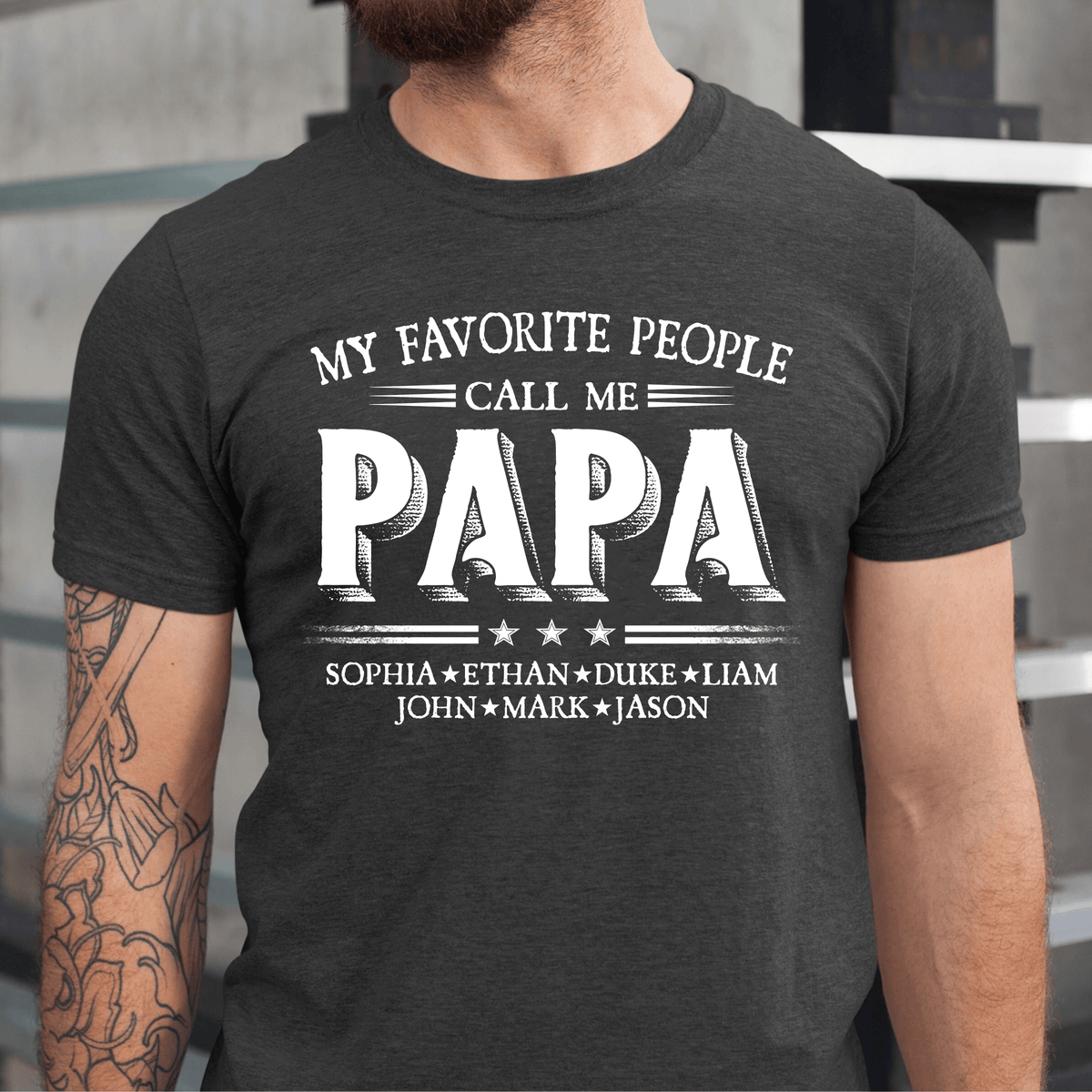 Custom Kids Names My Favorite People Call Me Papa - Family Personalized Unisex T-shirt, Hoodie, Sweatshirt - Custom Father's Day, Birthday Gift For Dad, Grandpa