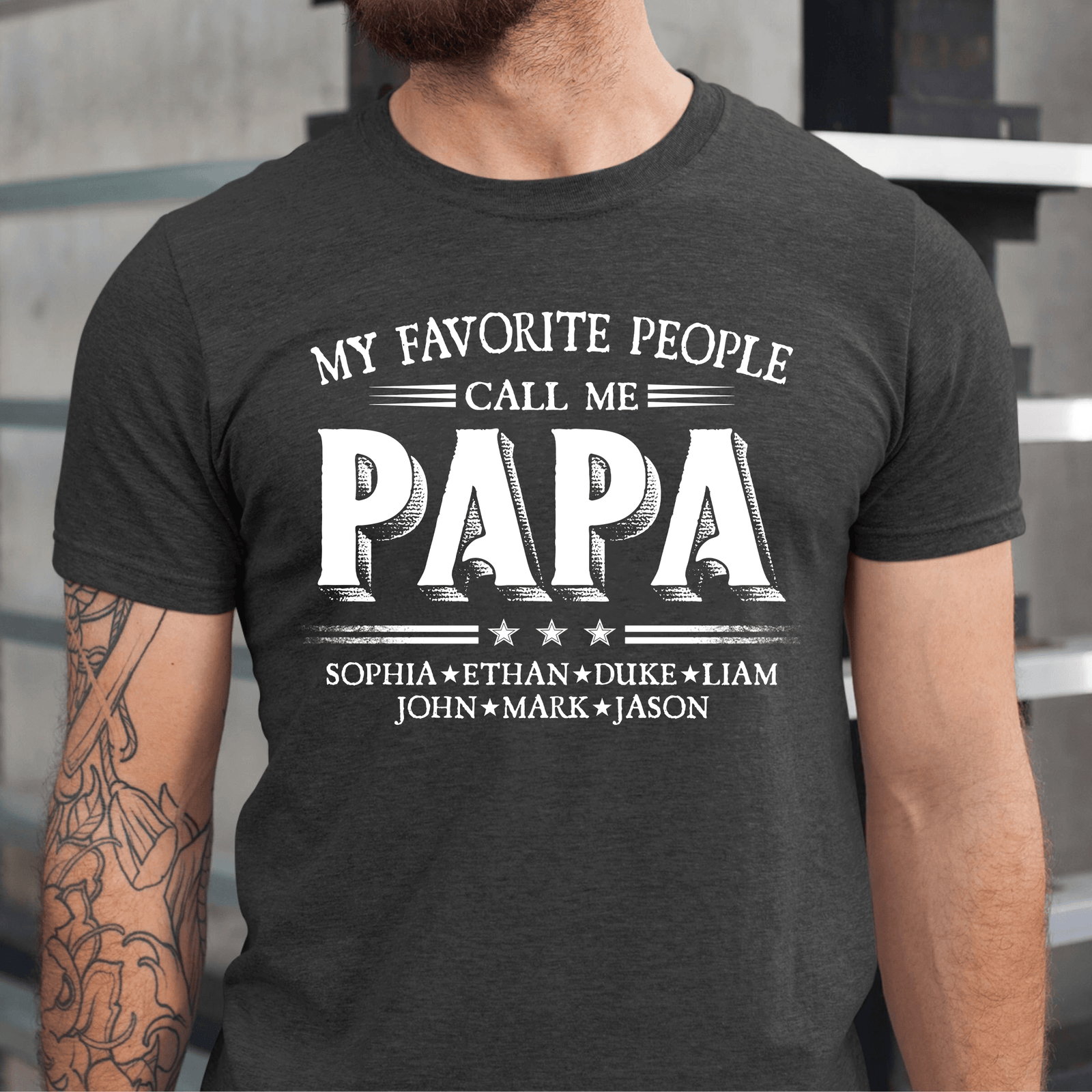 Custom Kids Names My Favorite People Call Me Papa - Family Personalized Unisex T-shirt, Hoodie, Sweatshirt - Custom Father's Day, Birthday Gift For Dad, Grandpa