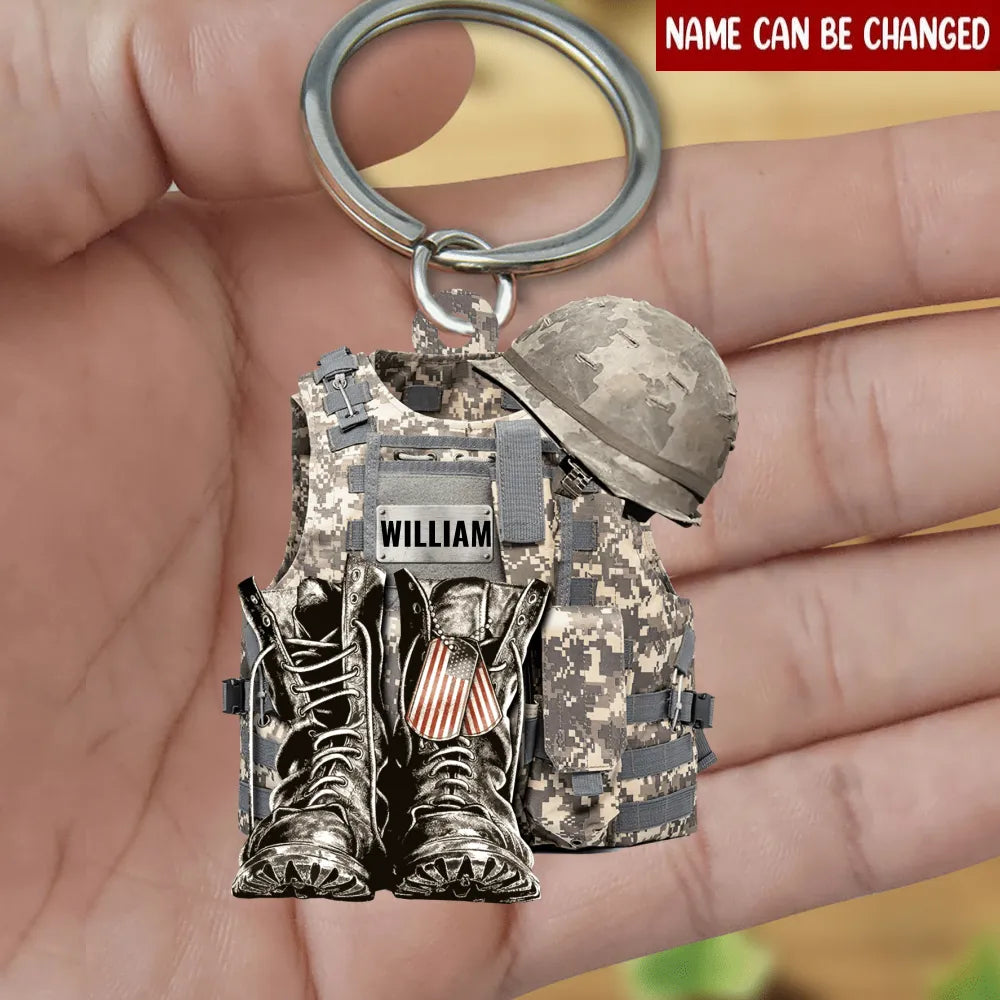 Personalized United States Military Uniforms acrylic keychain, alternate view 4