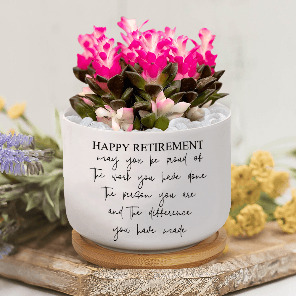 Custom Retirement Gift plant pot, alternate view 3