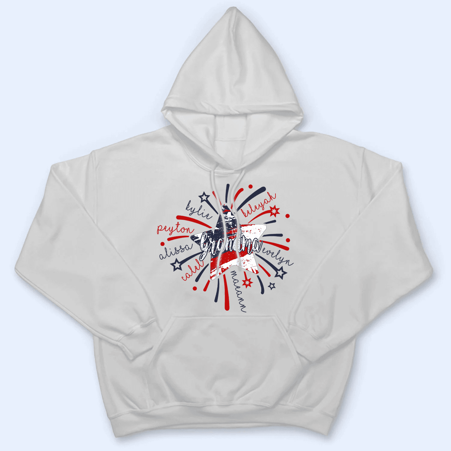 4th of July Firework America Flag - Personalized Custom T Shirt - Birthday, Loving, Funny Gift for Grandma/Nana/Mimi, Mom, Wife, Grandparent - Suzitee Store
