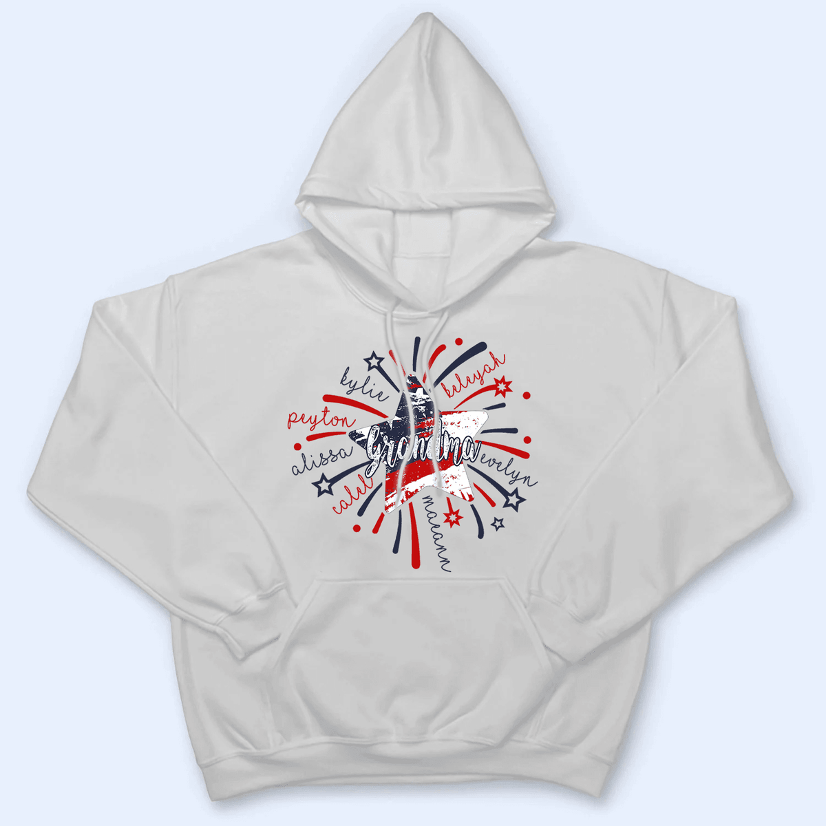4th of July Firework America Flag - Personalized Custom T Shirt - Birthday, Loving, Funny Gift for Grandma/Nana/Mimi, Mom, Wife, Grandparent - Suzitee Store