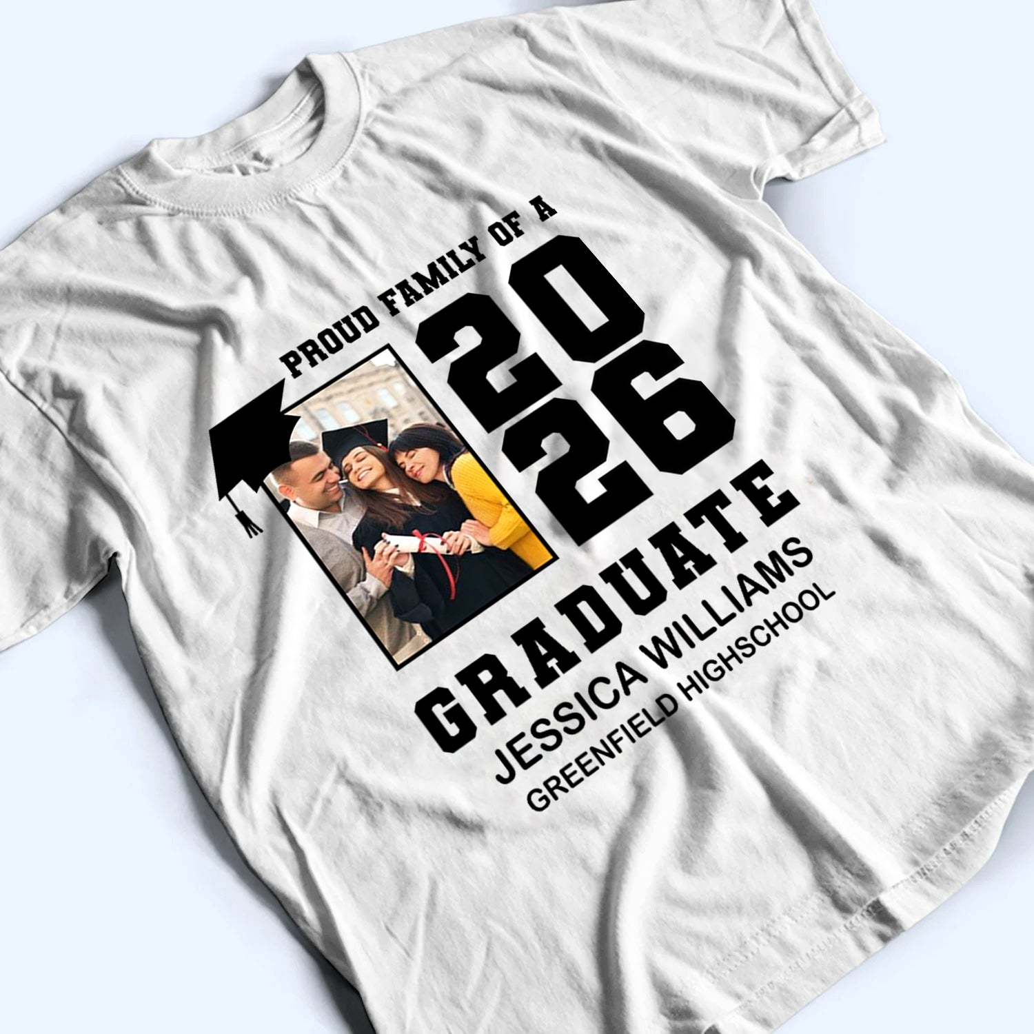 Custom Photo Proud Family Graduation t-shirt, alternate view 4