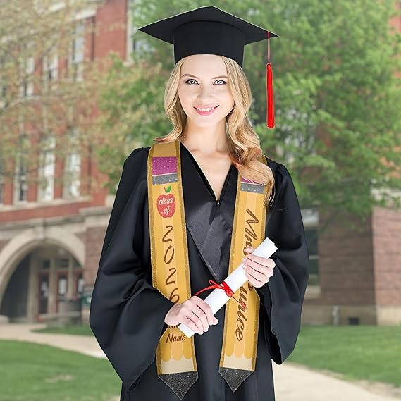 Personalized Pencil Stole Graduation stoles sash, alternate view 4